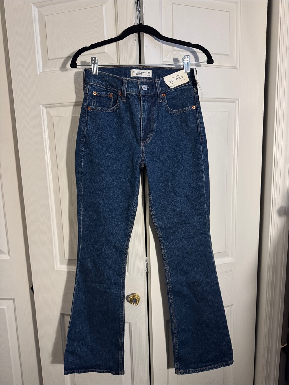 Abercrombie & Fitch High Rise Bootcut Jean Blue Waist 24 Short